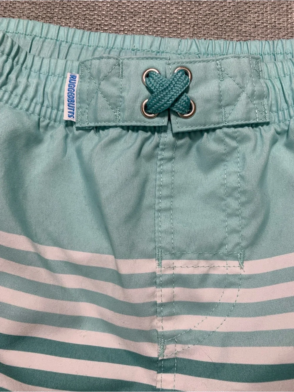 Kids Aqua Stripe Swim Shorts - Turquoise